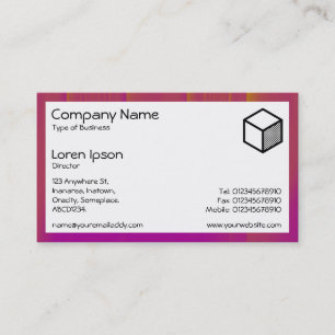 Carte De Visite Rectangle - Bandes orange et magenta
