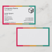 Carte De Visite Rectangle - Barres de couleurs (Devant / Derrière)