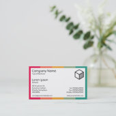 Carte De Visite Rectangle - Barres de couleurs (Debout devant)