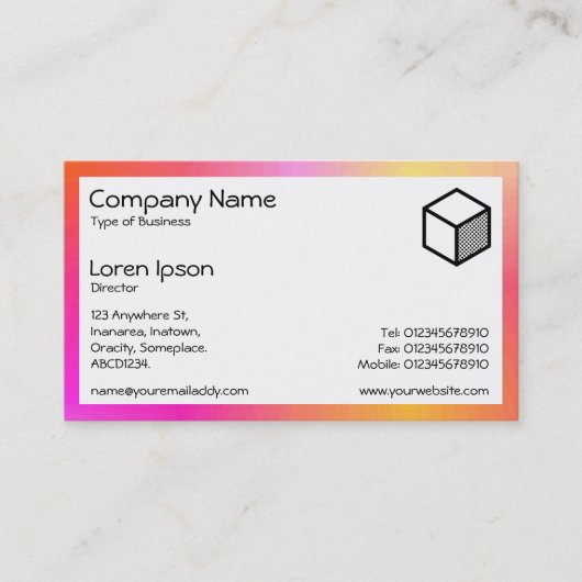 Carte De Visite Rectangle - Brume orange et magenta (Devant)