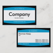 Carte De Visite Rectangle courbé - bleu (0099CC) (Devant / Derrière)