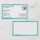 Carte De Visite Rectangle - Courbes Cyan (Devant / Derrière)
