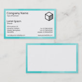 Carte De Visite Rectangle - Courbes Cyan (Devant / Derrière)