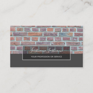 Carte De Visite rectangle gris brique rouge minimaliste
