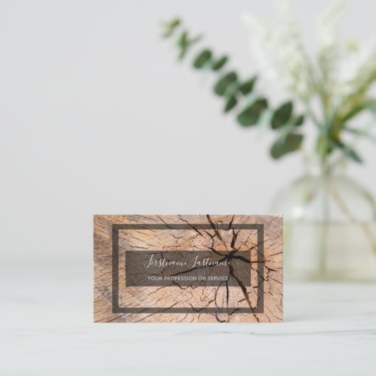 Carte De Visite Rectangle gris de surface de disque de l'arbre rus (Debout devant)