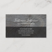 Carte De Visite Rectangle gris de surface de planches rustiques (Dos)