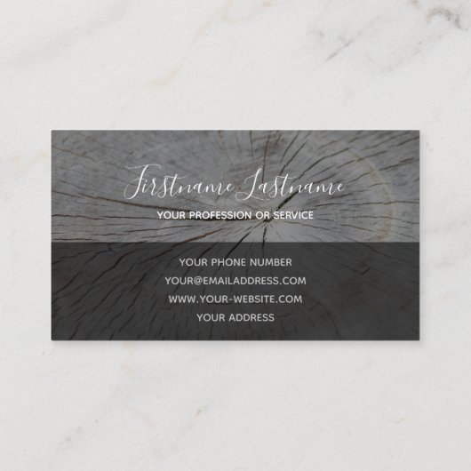 Carte De Visite Rectangle gris de surface de planches rustiques (Dos)