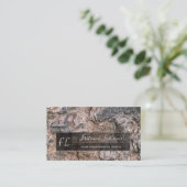 Carte De Visite Rectangle gris de surface d'écorce d'arbre rustiqu (Debout devant)