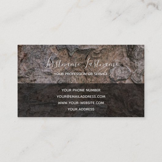 Carte De Visite Rectangle gris de surface d'écorce rustique (Dos)