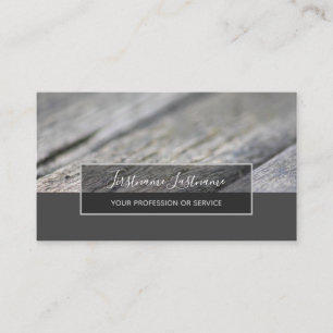 Carte De Visite Rectangle gris de surface rustique en bois