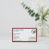 Carte De Visite Rectangle - Lignes hachurées rouges (Debout devant)