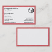 Carte De Visite Rectangle - Papier crépi rouge (Devant / Derrière)