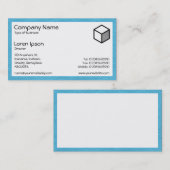 Carte De Visite Rectangle - Papier Crevé Bleu (Devant / Derrière)