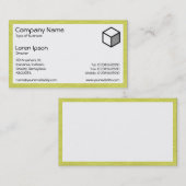 Carte De Visite Rectangle - Papier Crevé Jaune (Devant / Derrière)
