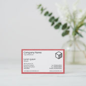Carte De Visite Rectangle - Papier Froissé Rouge (Debout devant)