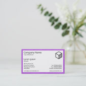 Carte De Visite Rectangle - Papier plié violet clair (Debout devant)