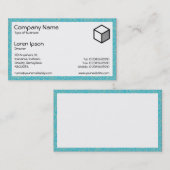 Carte De Visite Rectangle - Pinceau bleu et vert (Devant / Derrière)