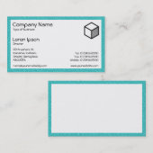 Carte De Visite Rectangle - Plastique Cyan (Devant / Derrière)