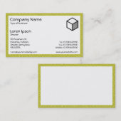 Carte De Visite Rectangle - Plastique vert jaune (Devant / Derrière)