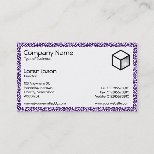 Carte De Visite Rectangle - Points aléatoires 02 - Violet profond (Devant)