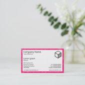 Carte De Visite Rectangle - Rose framboise (Debout devant)