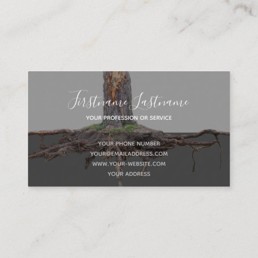 Carte De Visite Rectangle transparent gris des racines d'arbre exc (Dos)