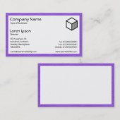 Carte De Visite Rectangle - Violet de papier crépi (Devant / Derrière)