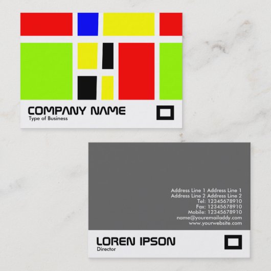 Carte De Visite Rectangles colorées II (Devant / Derrière)