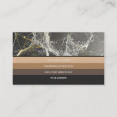 Carte De Visite Rectangles élégants en marbre noir minimal de tons (Dos)