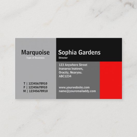 Carte De Visite Rectangles - rouge (Devant)