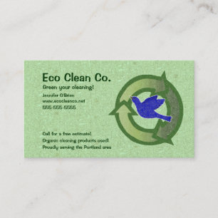 Carte de visite recyclage oiseaux thème vert