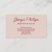 Carte De Visite Red & Almond Stripes & Bow Retro (Dos)