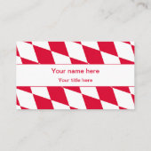 Carte De Visite Red and White Bavarian Diamond Flag Pattern (Dos)