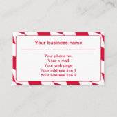 Carte De Visite Red and White Bavarian Diamond Flag Pattern (Devant)