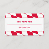 Carte De Visite Red and White Bavarian Diamond Flag Pattern (Dos)
