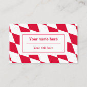 Carte De Visite Red and White Bavarian Diamond Flag Pattern (Dos)