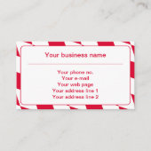 Carte De Visite Red and White Bavarian Diamond Flag Pattern (Devant)