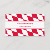 Carte De Visite Red and White Bavarian Diamond Flag Pattern (Dos)