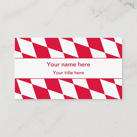 Carte De Visite Red and White Bavarian Diamond Flag Pattern (Dos)