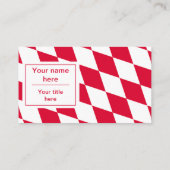 Carte De Visite Red and White Bavarian Diamond Flag Pattern (Dos)