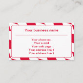 Carte De Visite Red and White Bavarian Diamond Flag Pattern (Devant)