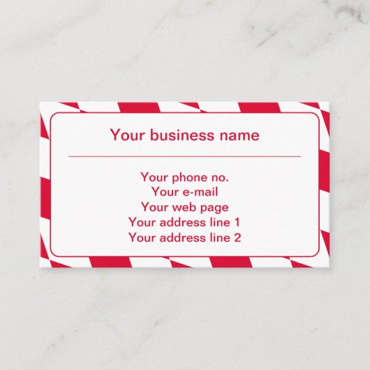 Carte De Visite Red and White Bavarian Diamond Flag Pattern (Devant)