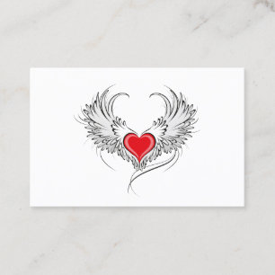 Carte De Visite Red Angel Coeur avec ailes