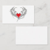 Carte De Visite Red Angel Coeur avec ailes (Devant / Derrière)