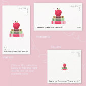Carte De Visite Red Apple and Books Modern Tutor Business Card