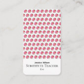 Carte De Visite Red Apple Daisy Pattern Sub Vertical Business Card (Devant)