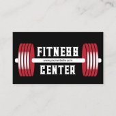 Carte De Visite Red Barbells Personal Trainer Black Fitness (Devant)