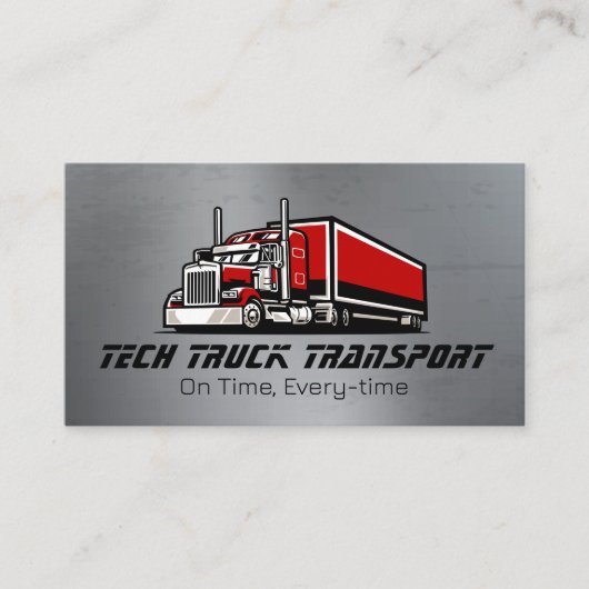 Carte De Visite Red Big Rig | Chauffeur de camion | Transport (Devant)
