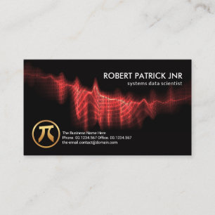 Carte De Visite Red Binary Codes Digital Wave Data Scientifique
