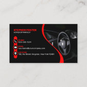 Carte De Visite Red & Black Professional Automotive Détail de la v (Dos)